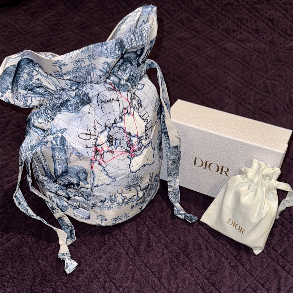 Dior Around the World Drawstring Pouch
